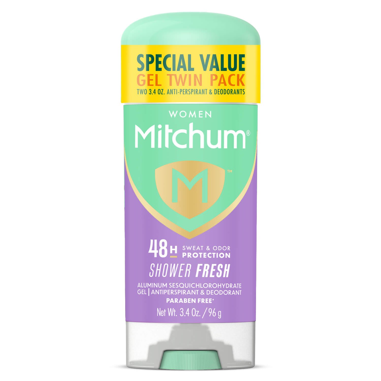 Mitchum Women's Twin-Pack Shower Fresh Gel Stick Anti-Perspirant, 3.4oz